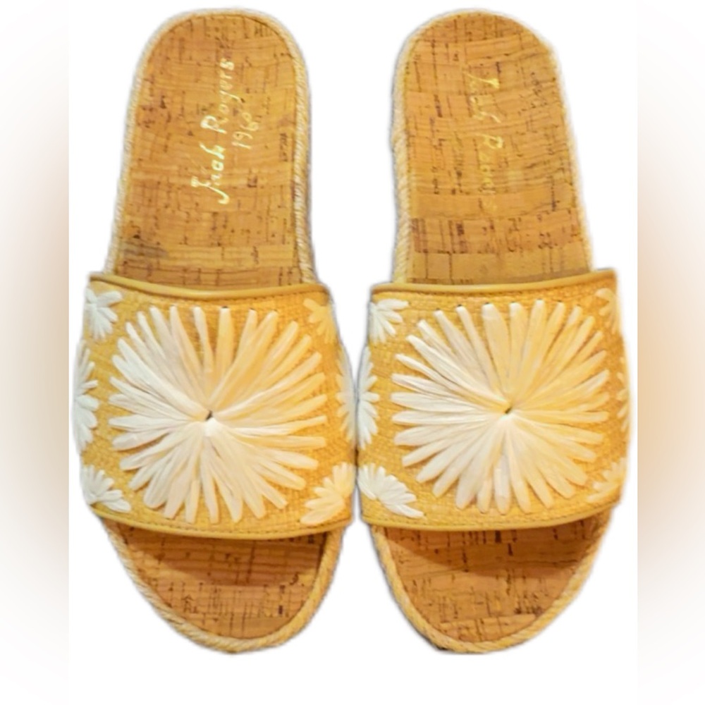 * NWOT or Box.Jack Rogers Bettina Raffia Woven Slides.